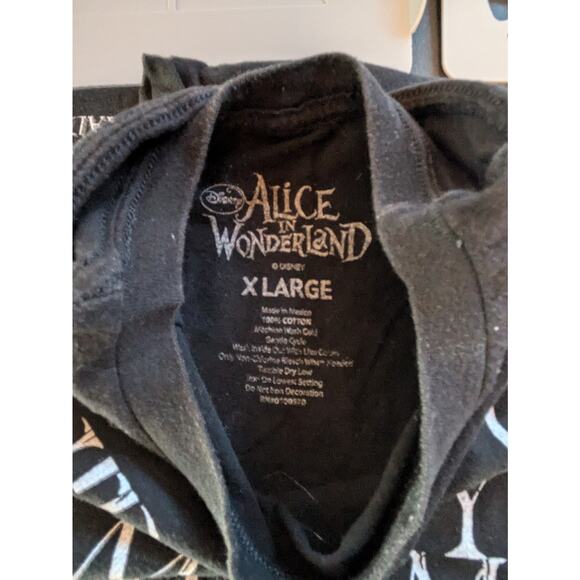 Alice In Wonderland Women's XL T-Shirt Disney You're All Mad Here Top Black Tee - Picture 7 of 7